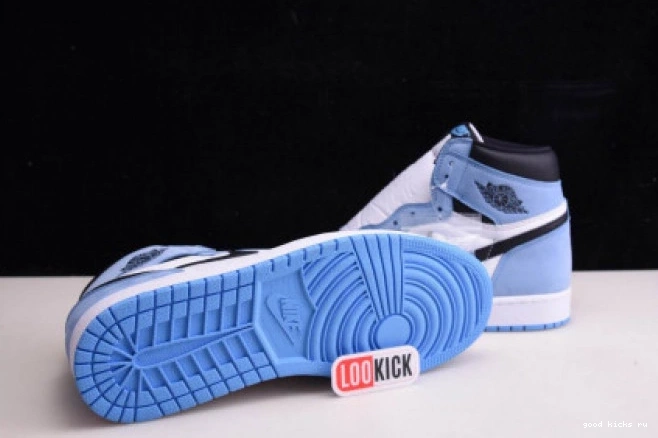 1 HIGH AIR WHITE BLACK UNIVERSITY RETRO BLUE 555088-134 JORDAN 0729